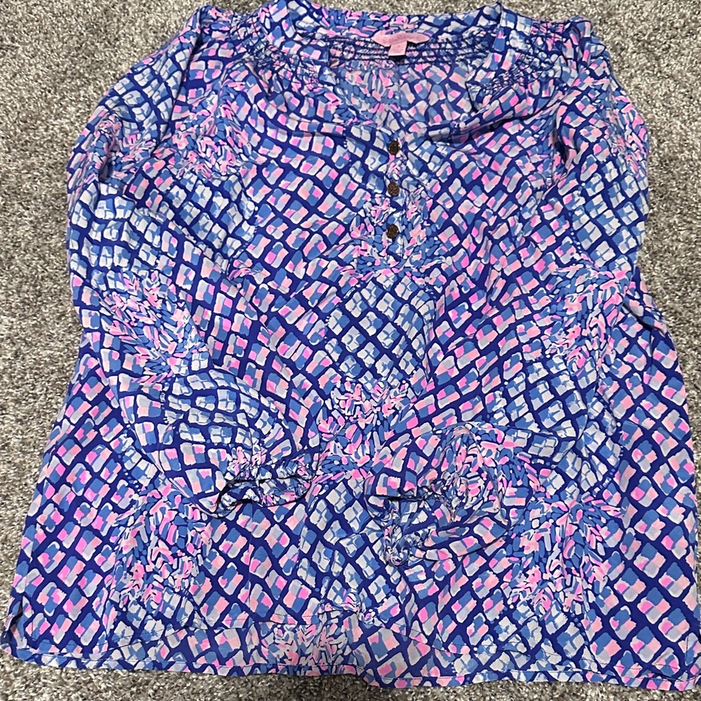 Lilly Pulitzer Blue and Pink Blouse